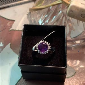 Amethyst and diamond ring size 8